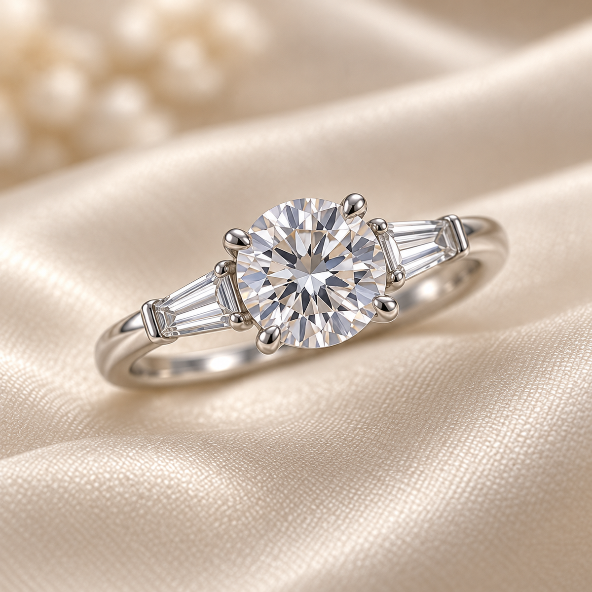 Lucienne Round Baguette Ring — design visualisation